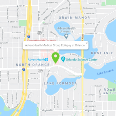 Location of AdventHealth Medical Group Epilepsy at Orlando.