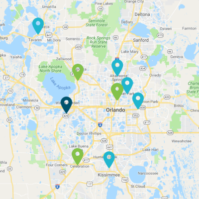 Image of a map of the Orlando-metro area.